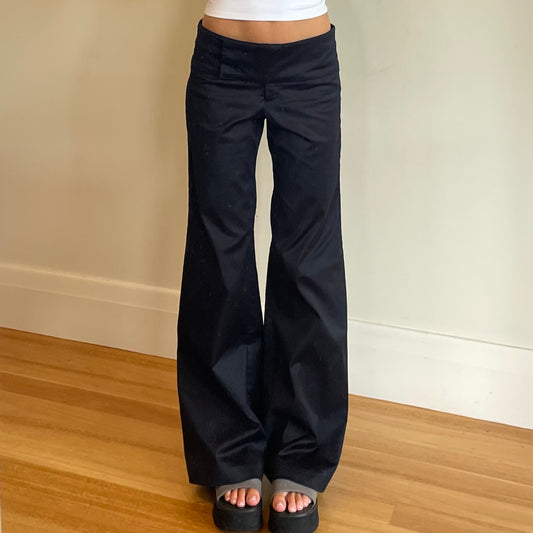 black wide leg trousers