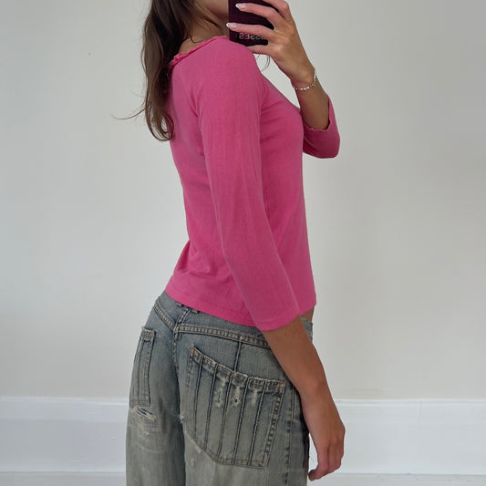 Blumarine pink 3/4 sleeve top