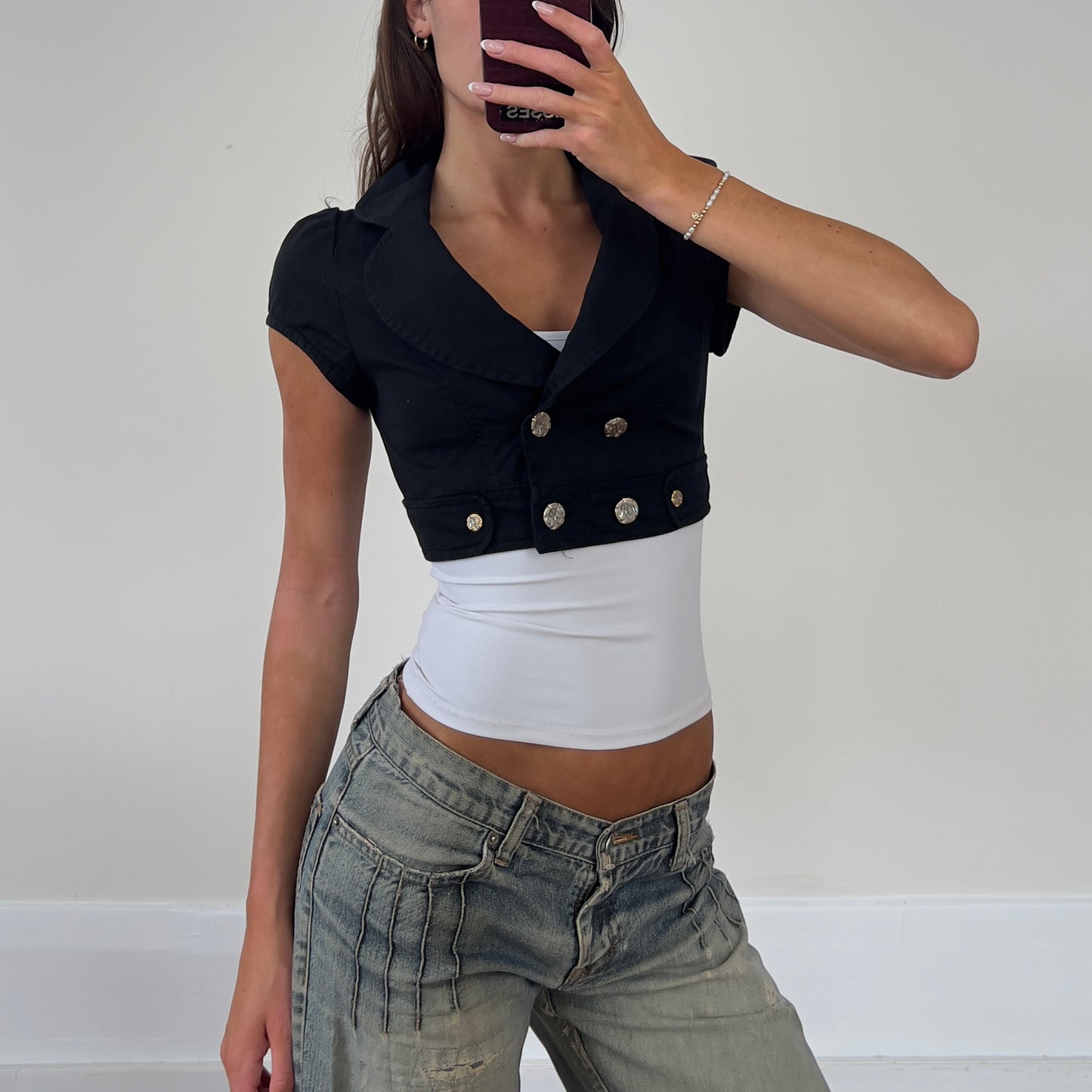 cropped tailored jacket top