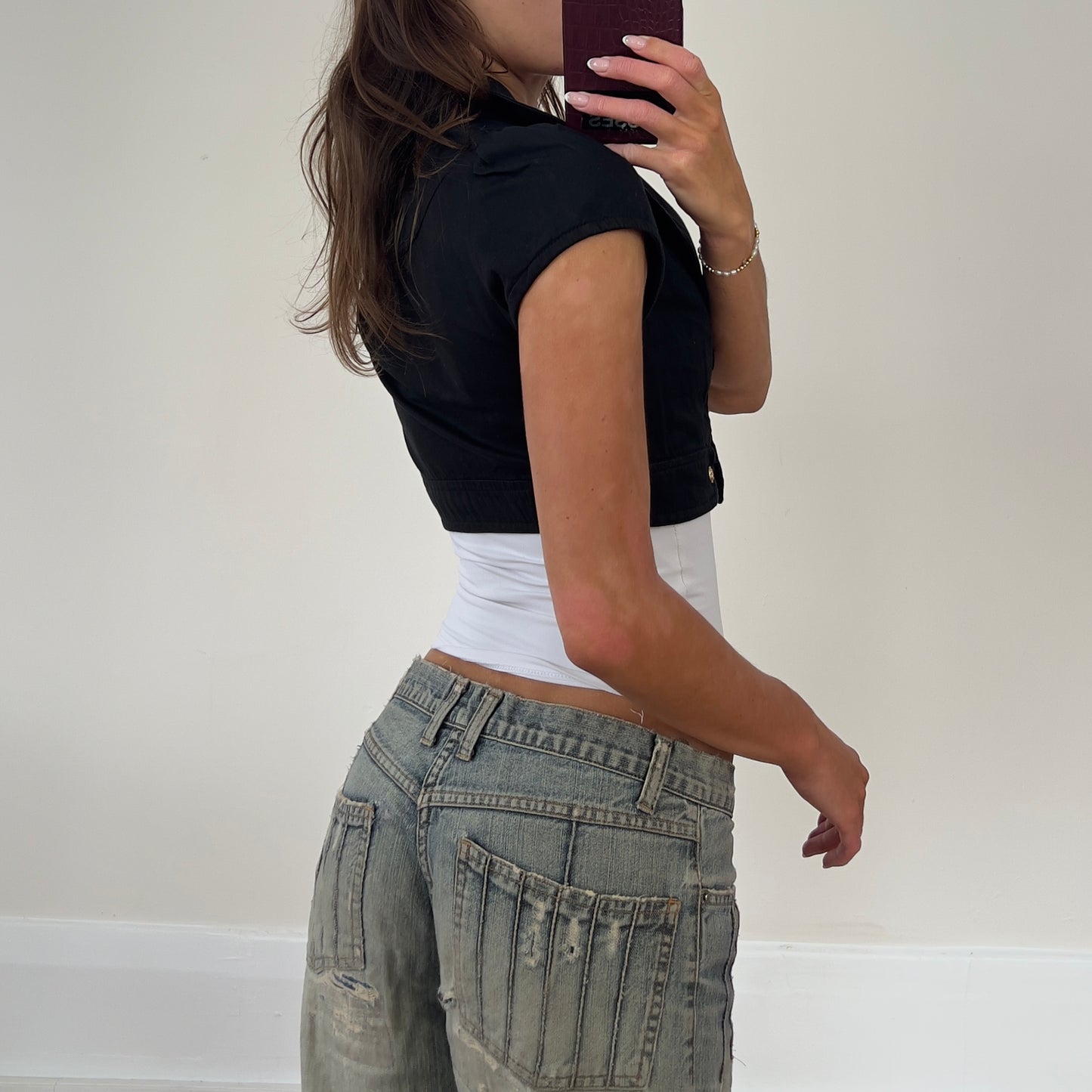 cropped tailored jacket top
