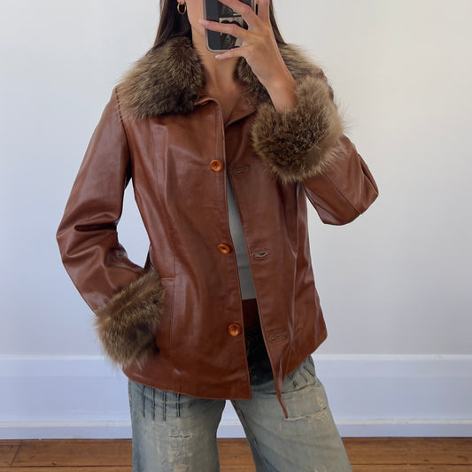 leather/fur jacket