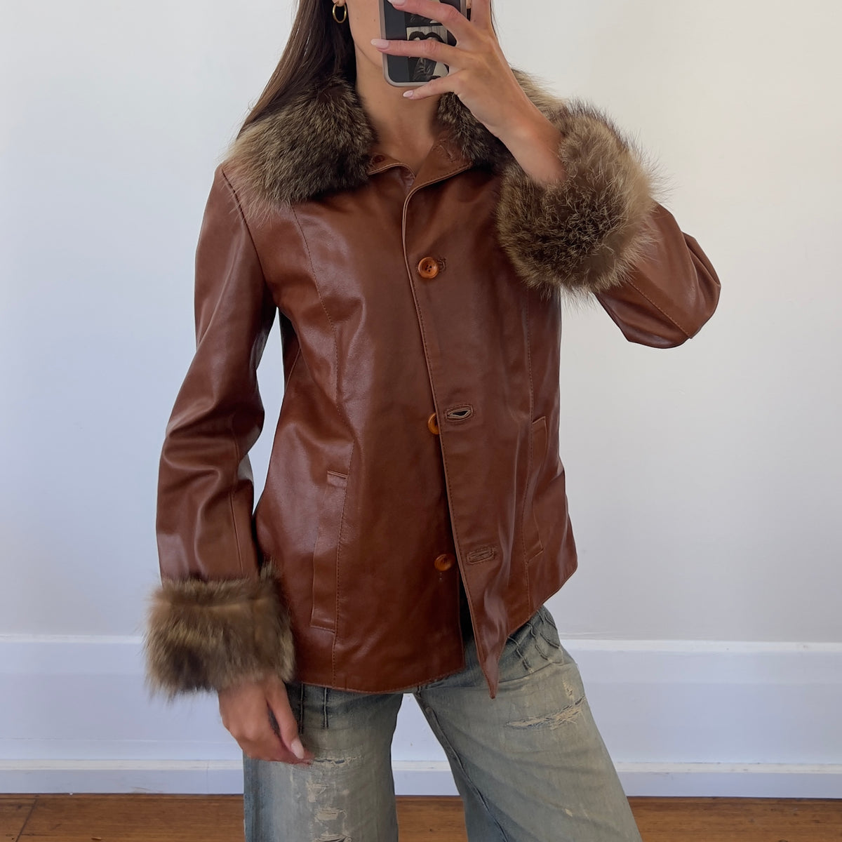 leather/fur jacket