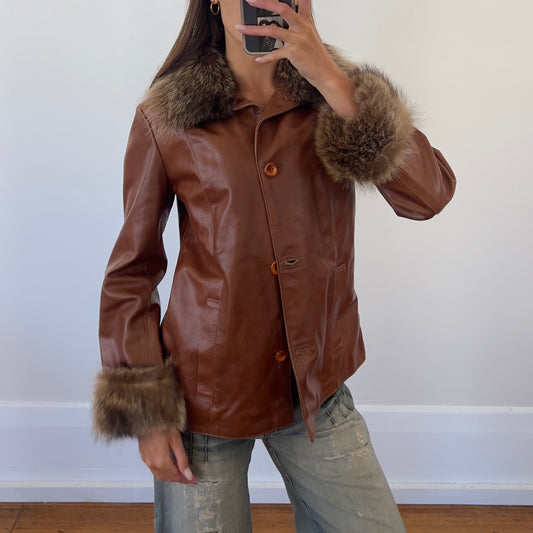 leather/fur jacket