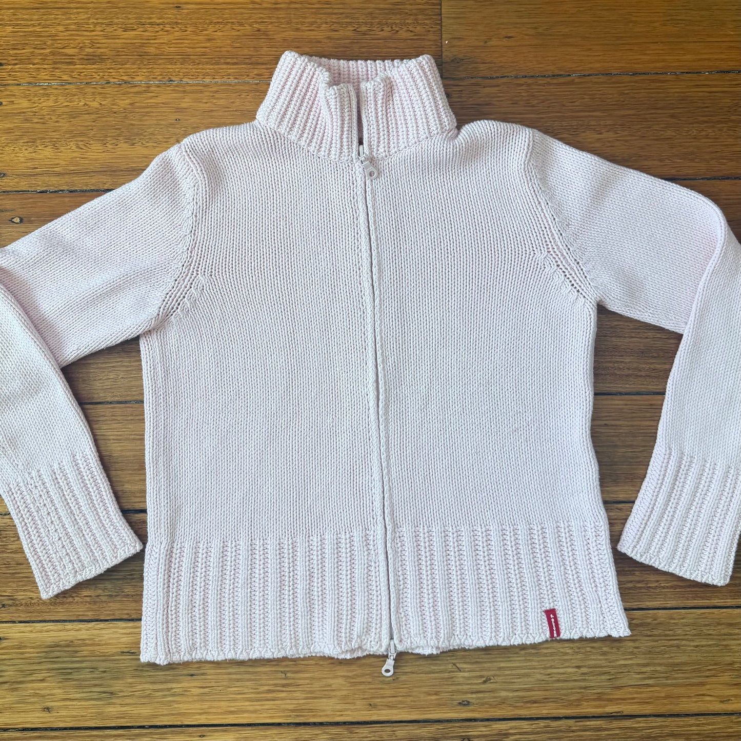 pink zip up knit