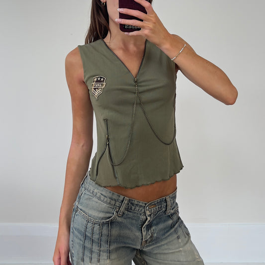 khaki 'army' tank top