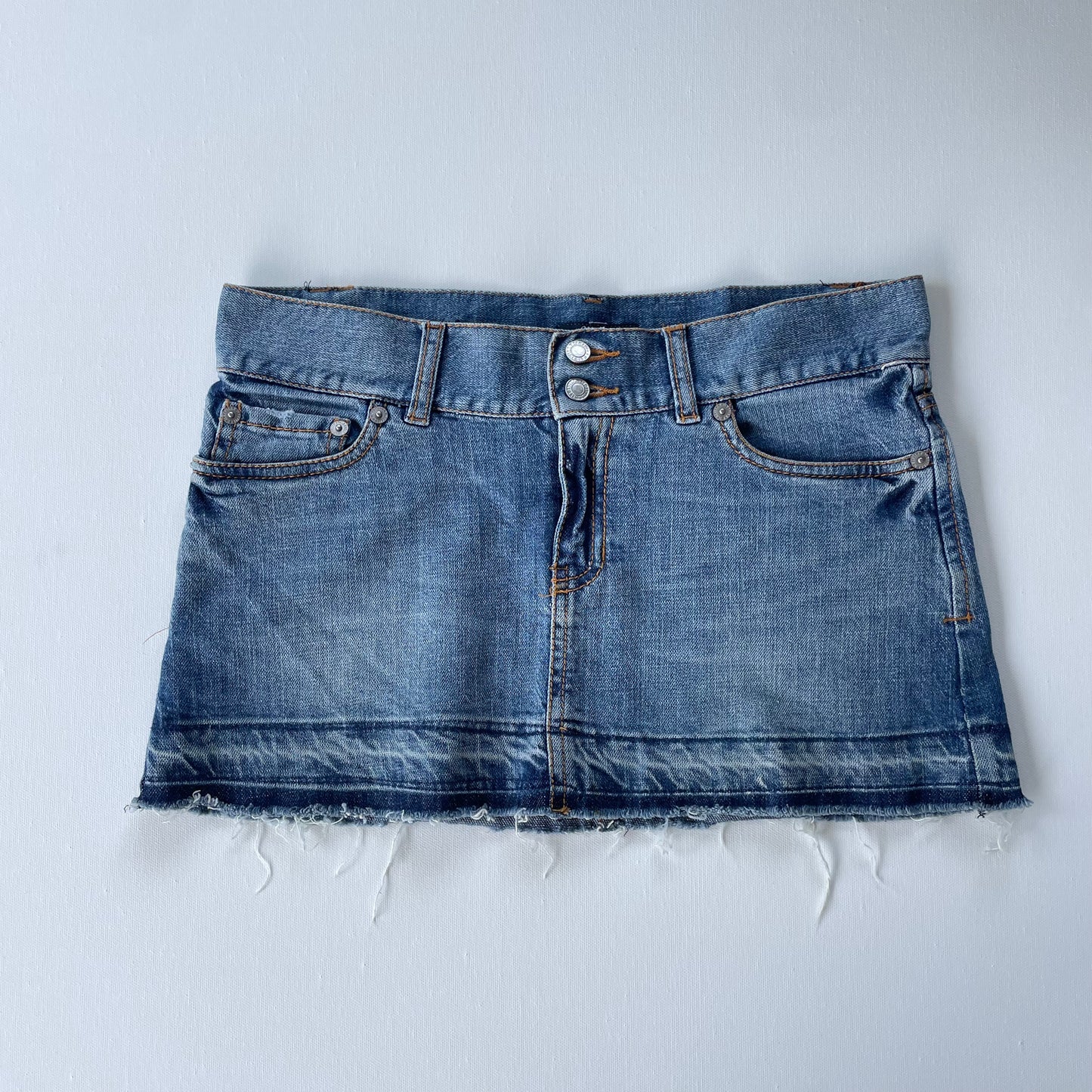 light denim mini skirt