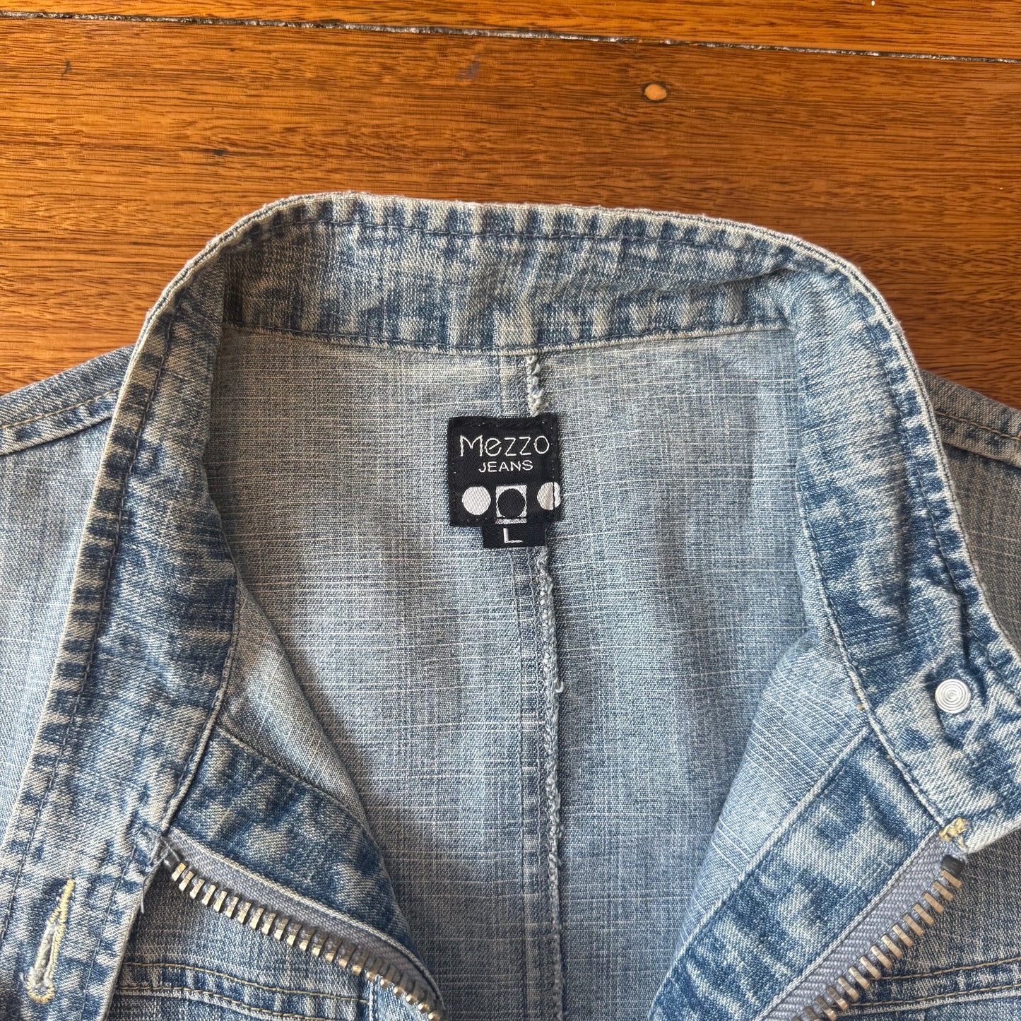 denim moto style jacket