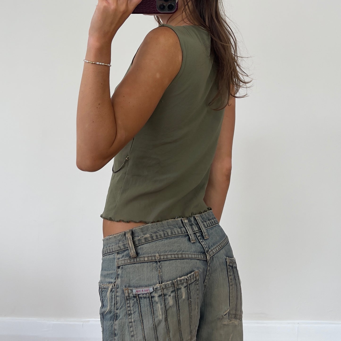 khaki 'army' tank top
