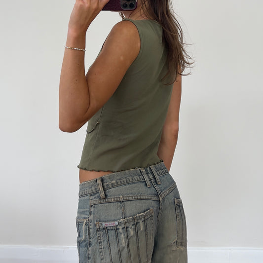khaki 'army' tank top