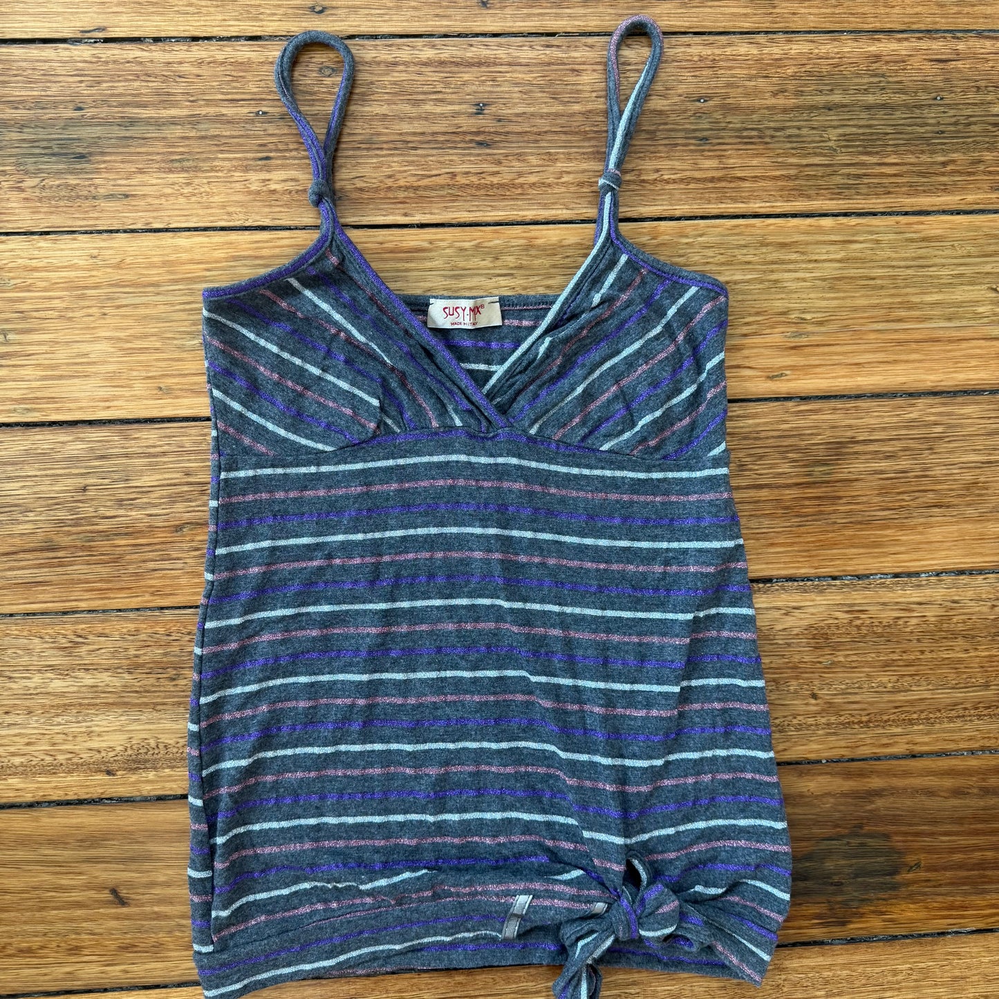 stripe knot cami