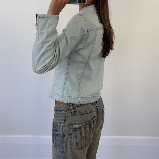 light denim zip up jacket