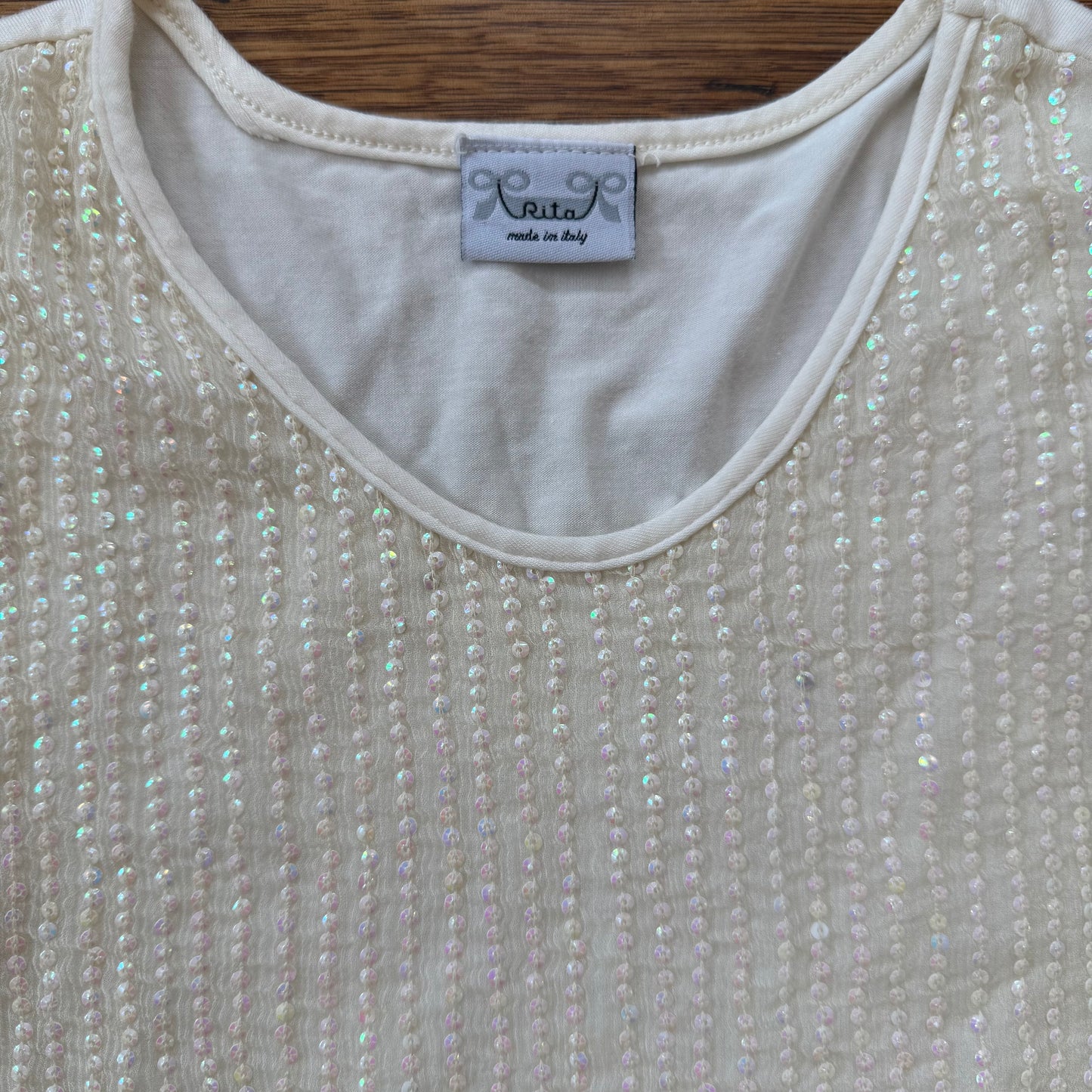 cream beaded tank