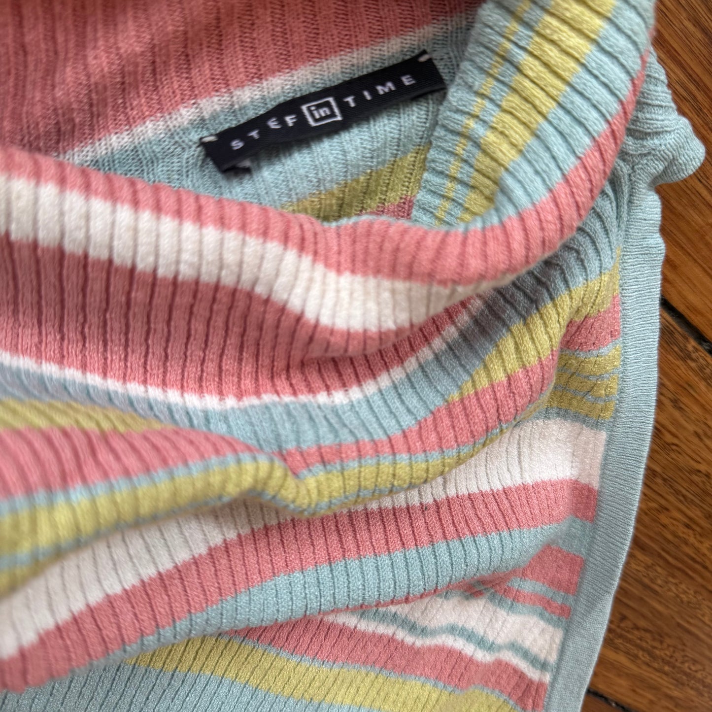 stripe high neck tank