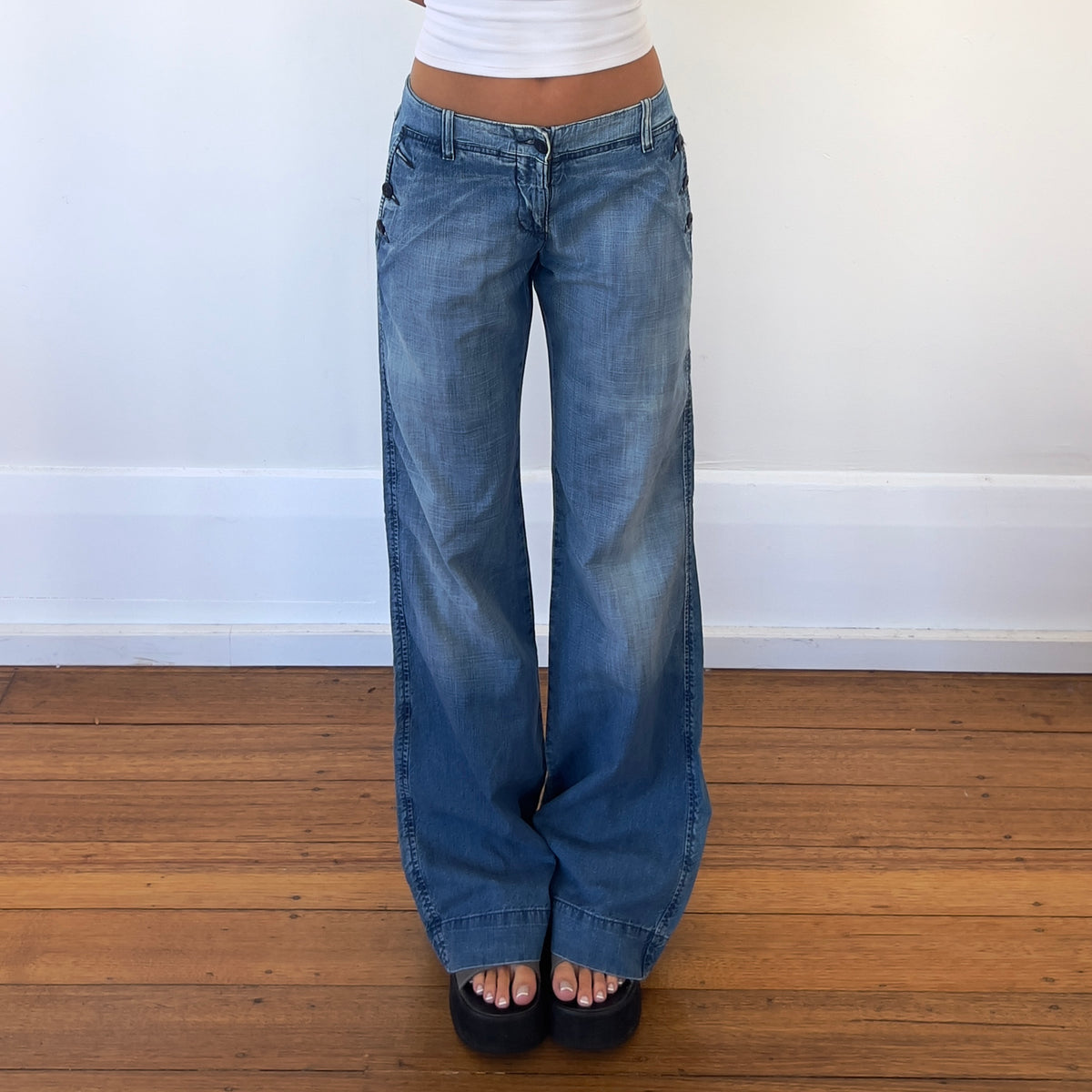 wide leg denim jeans