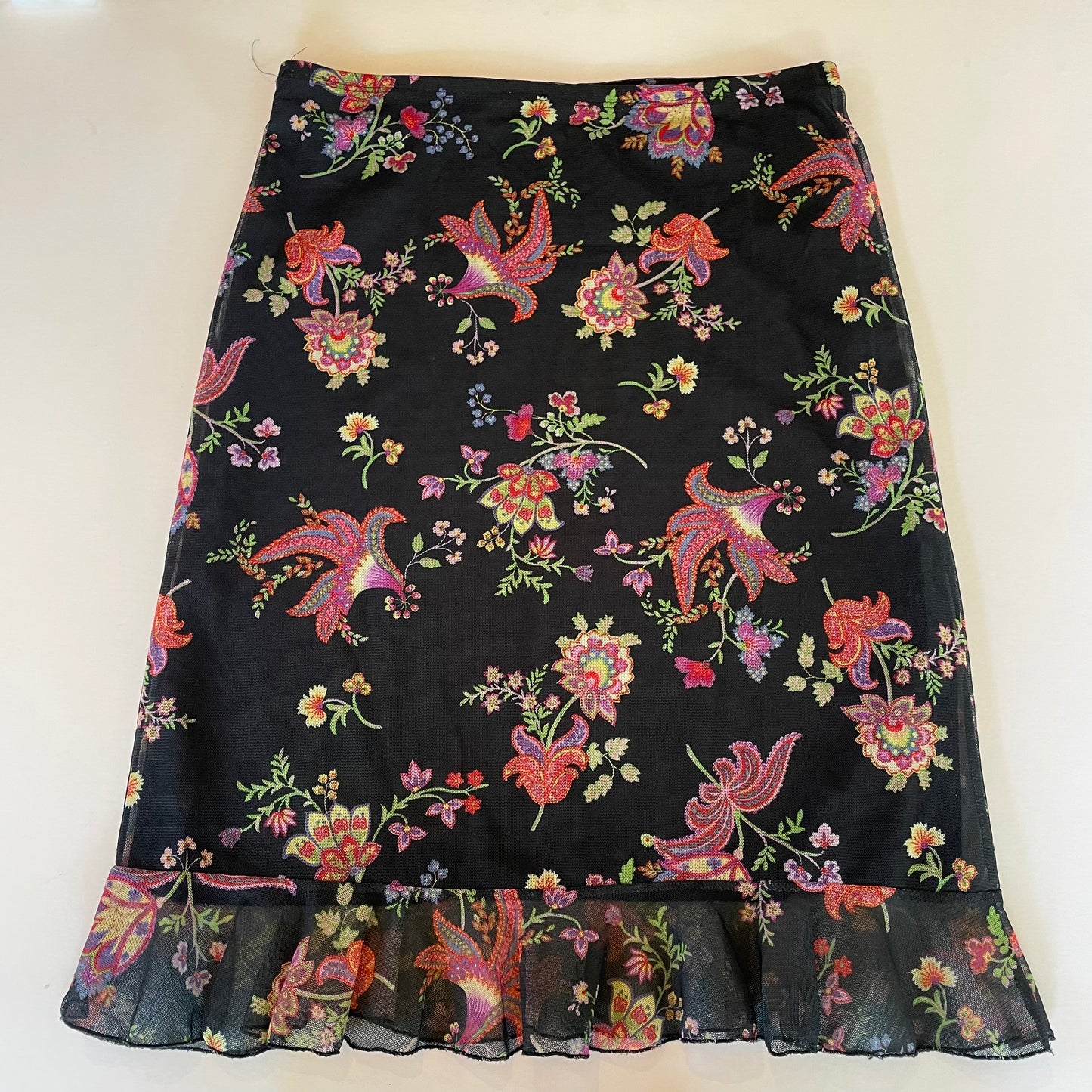 90s floral midi skirt