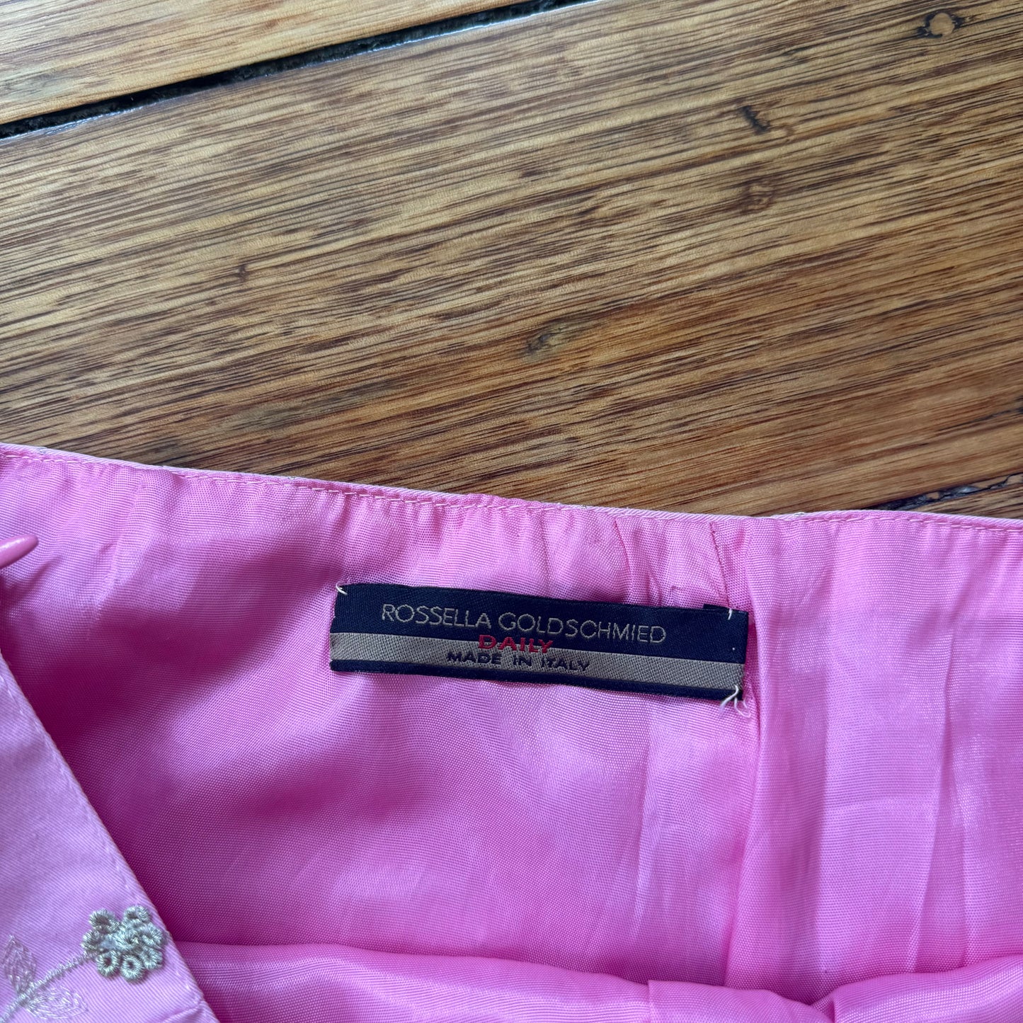 pink floral mini skirt