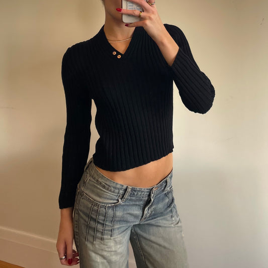 black knit jumper