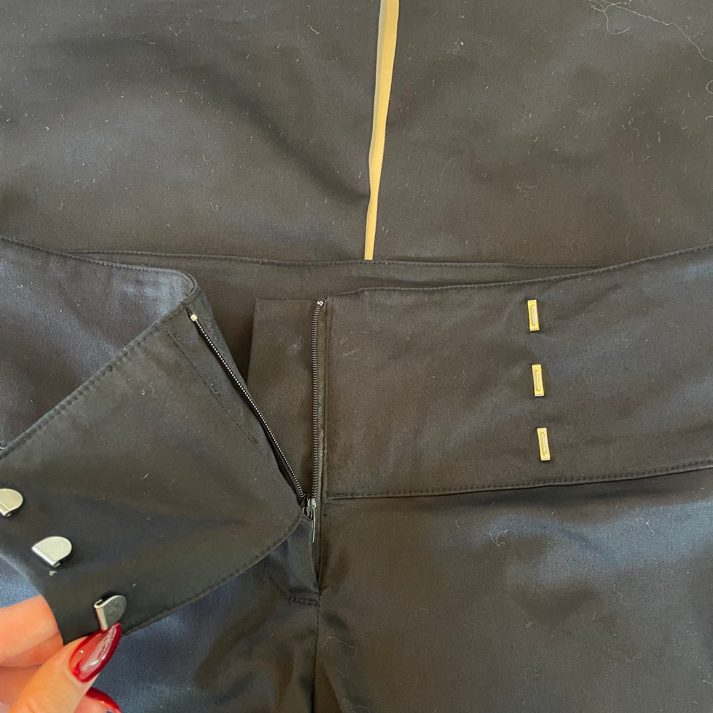 black wide leg trousers