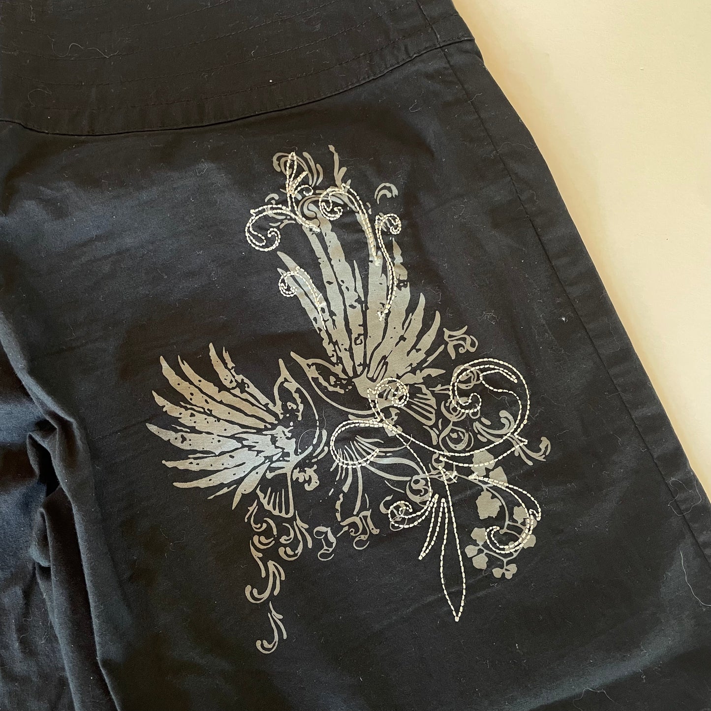 black flared 3/4 pants