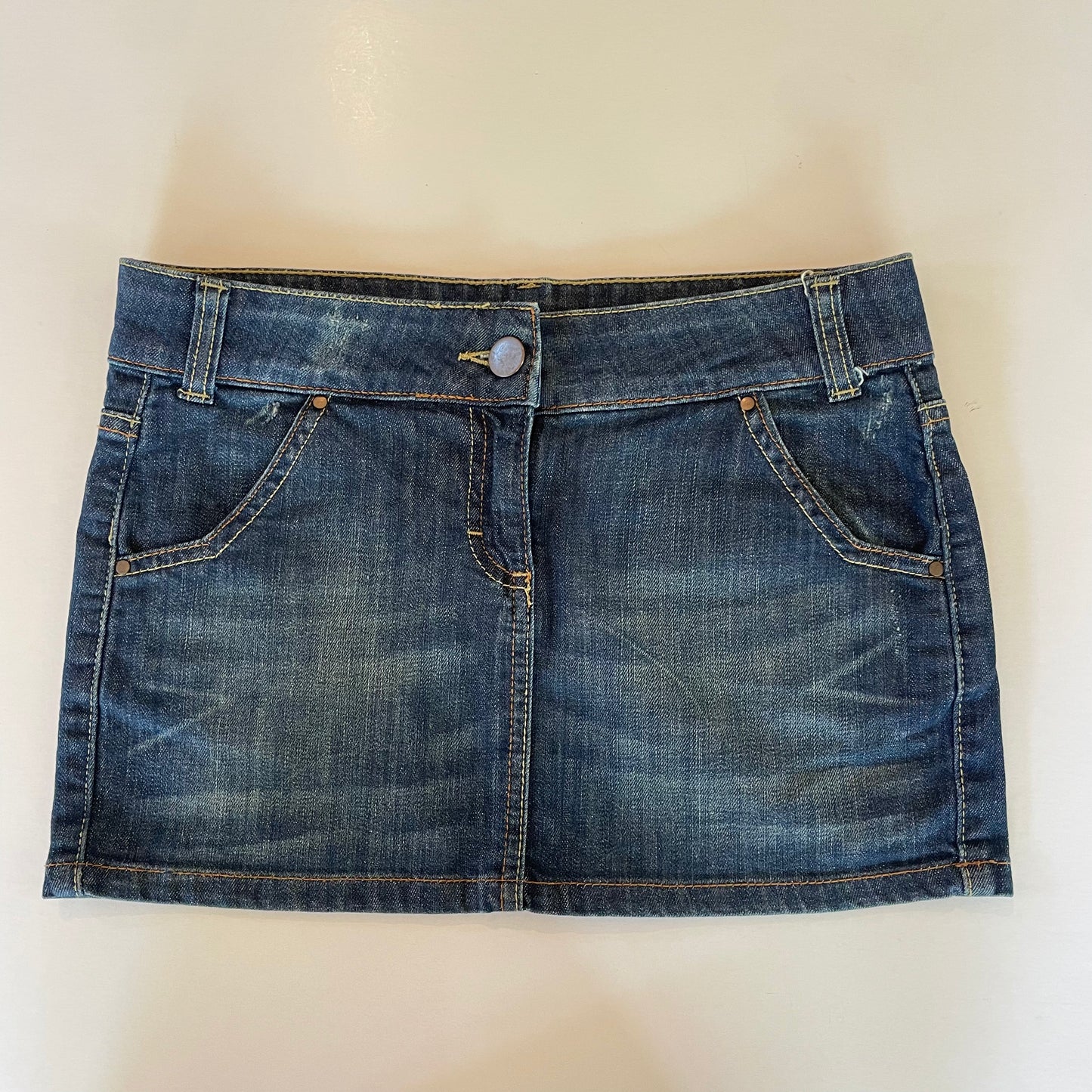 dark denim mini skirt