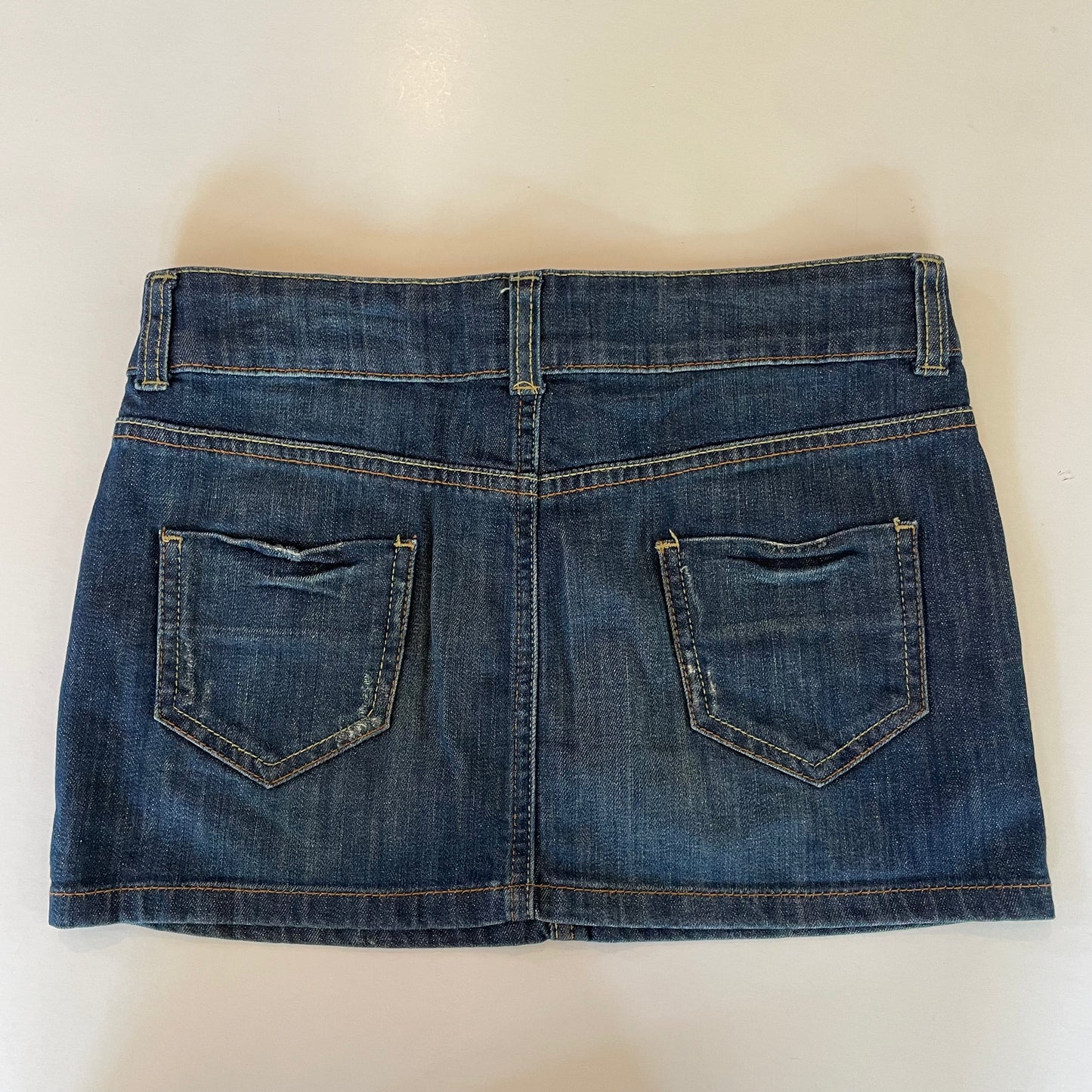 dark denim mini skirt