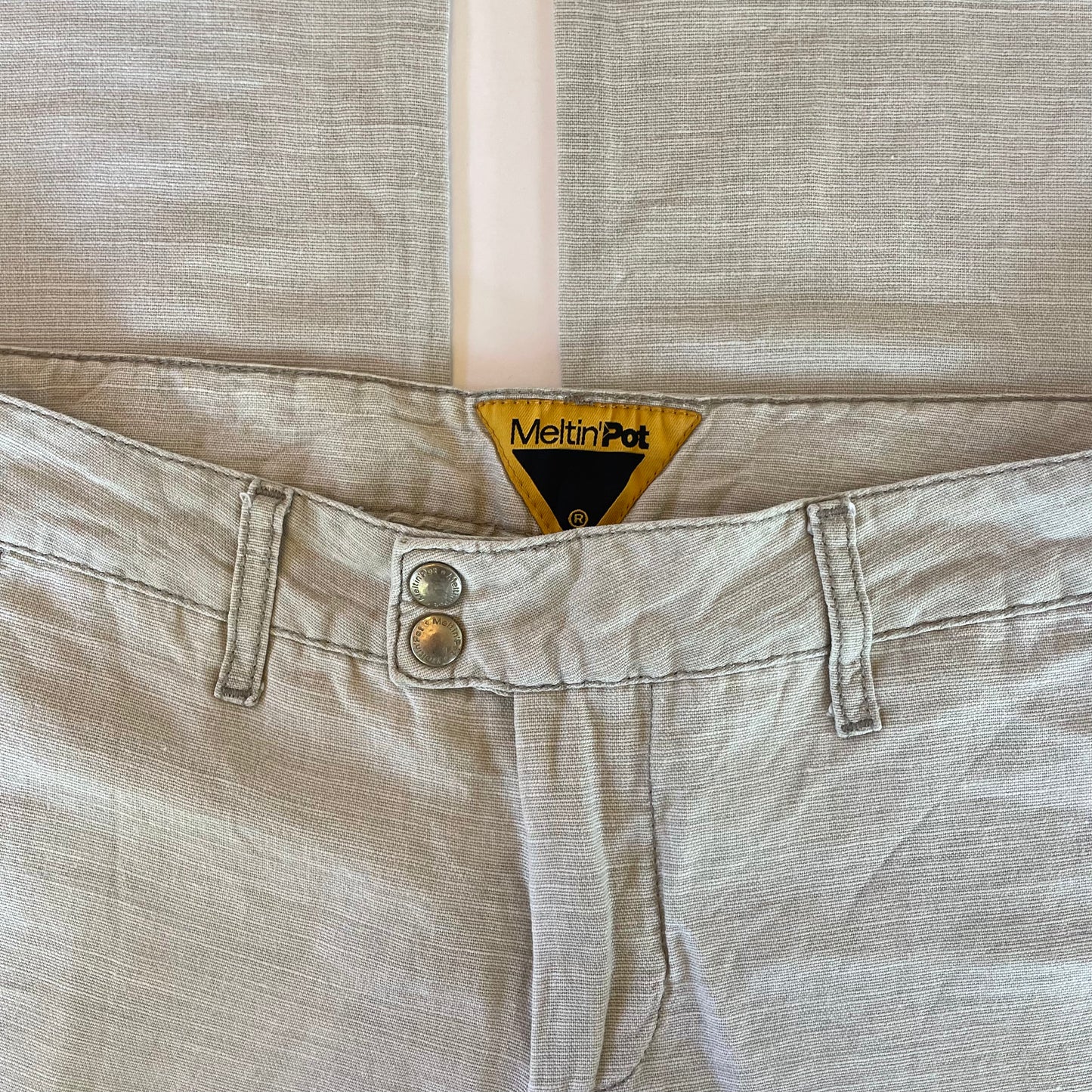 beige linen pants