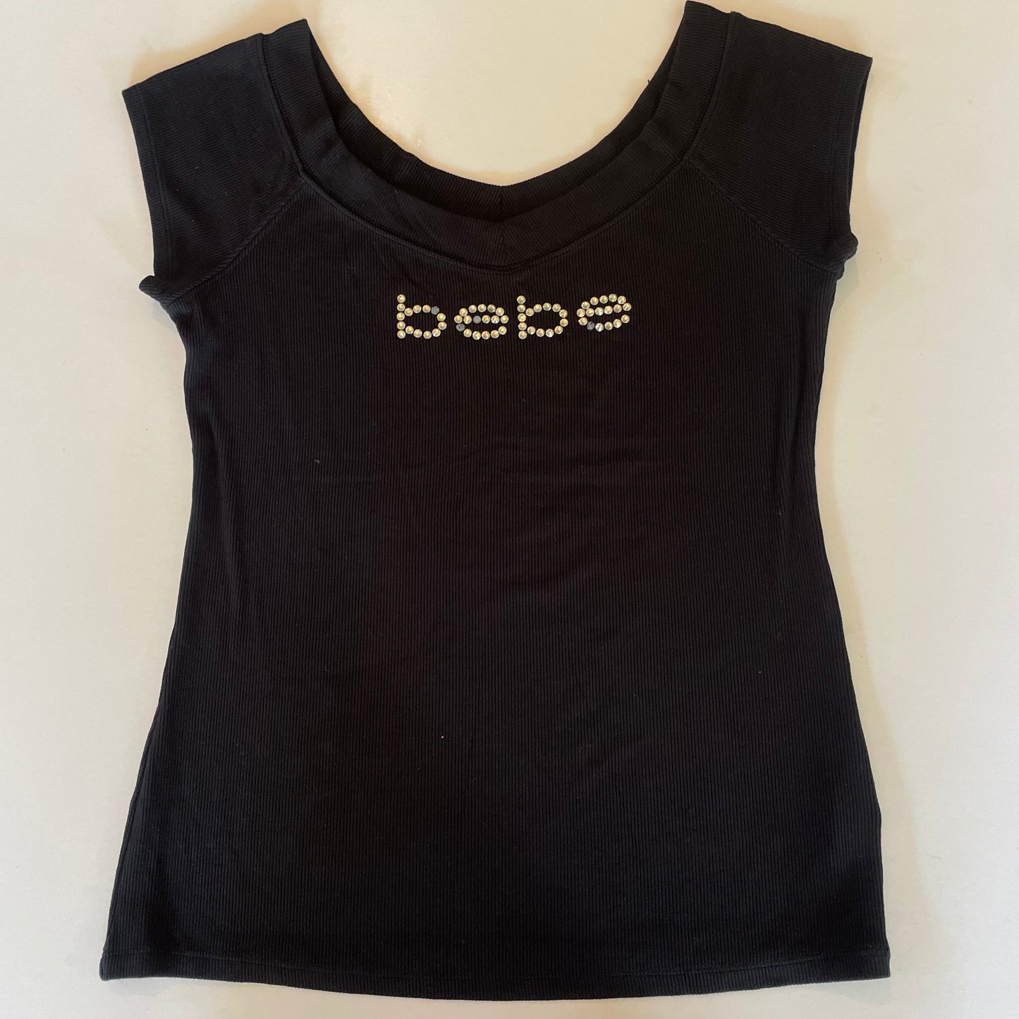 black Bebe off-shoulder top