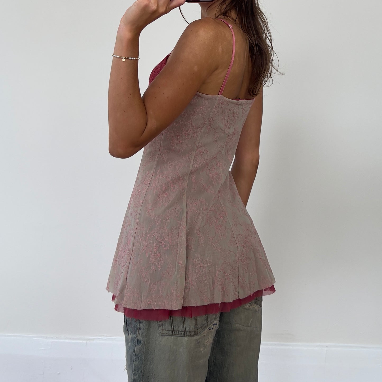 pink lace cami