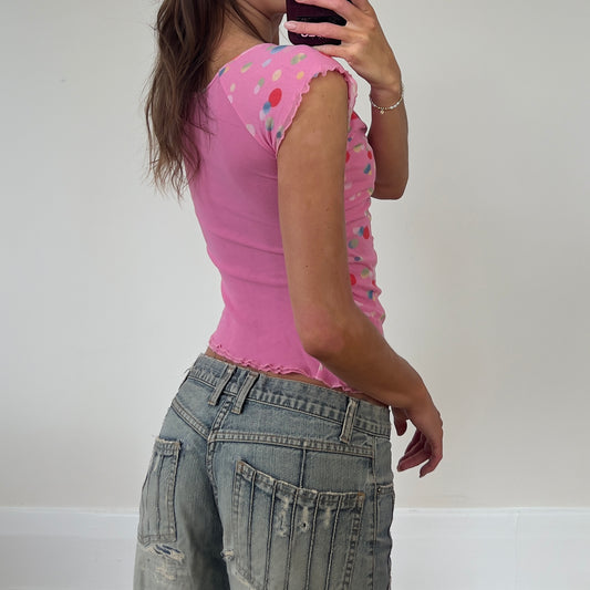 polka dot mesh top