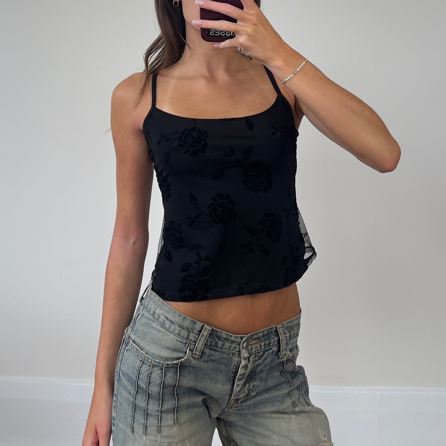 black floral cami