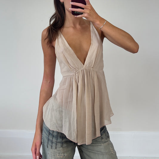nude boho cami