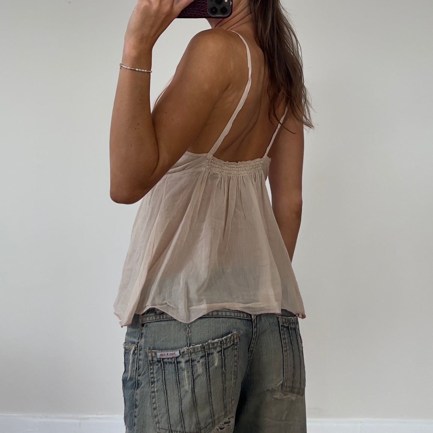 nude boho cami