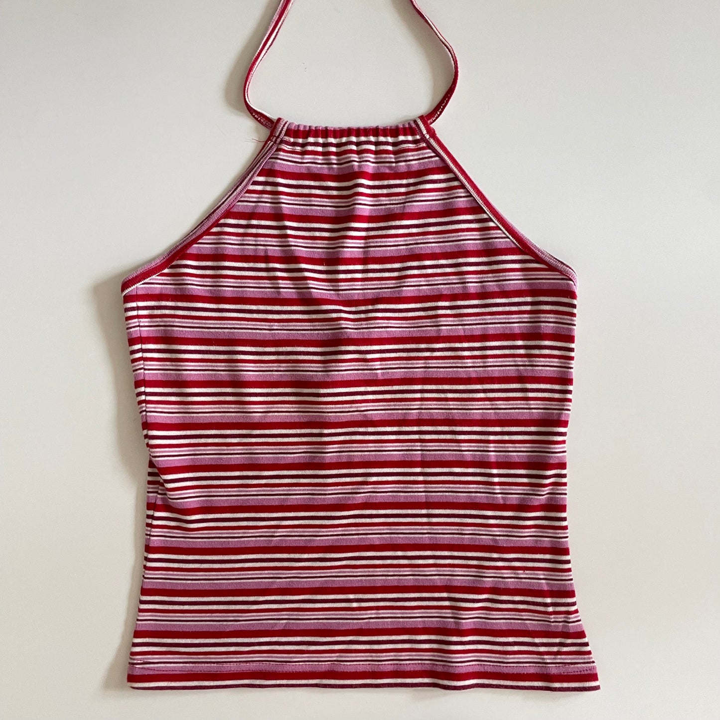 y2k stripe halter top