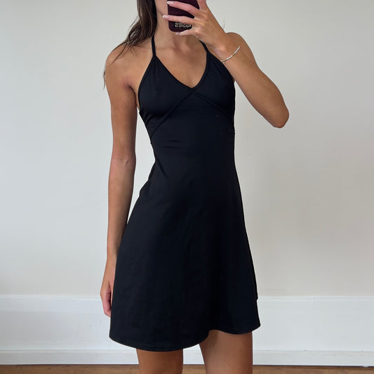 black halter dress