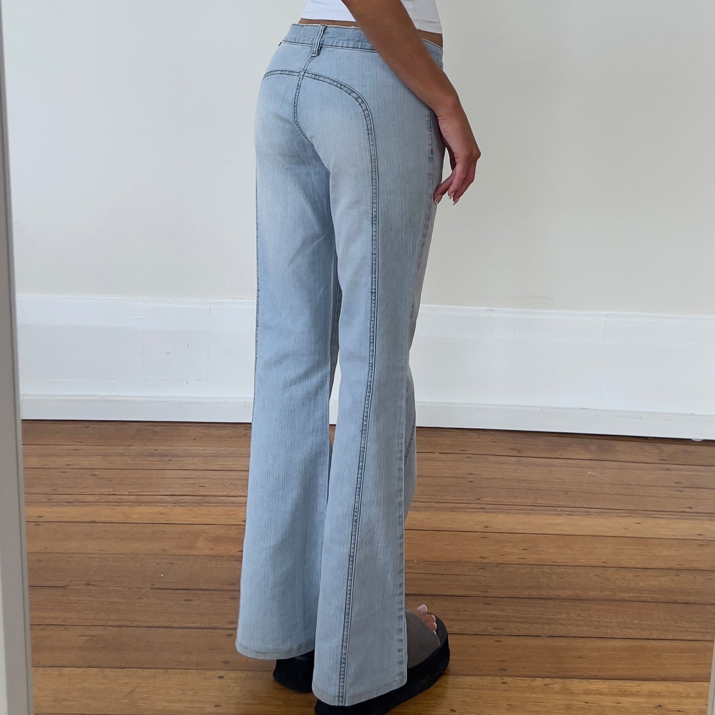 light denim flared jeans