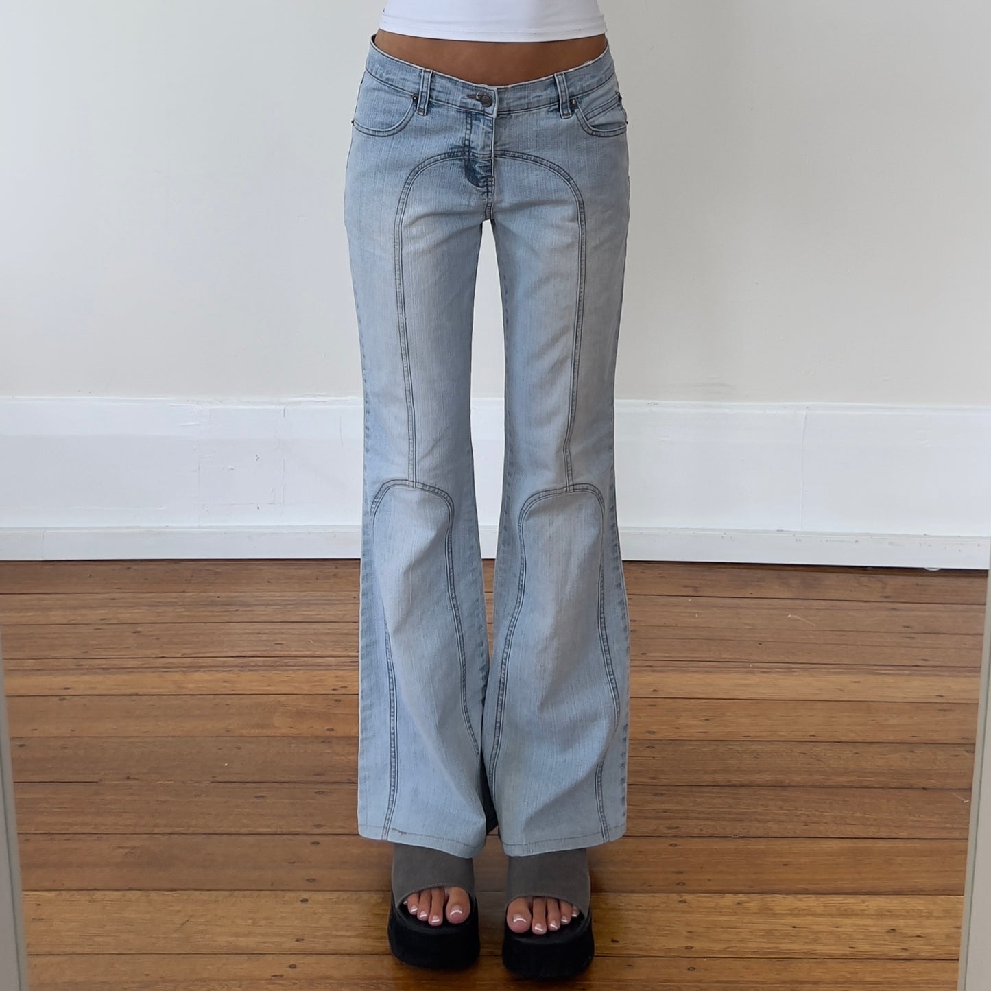 light denim flared jeans