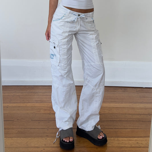 white baggy cargo pants