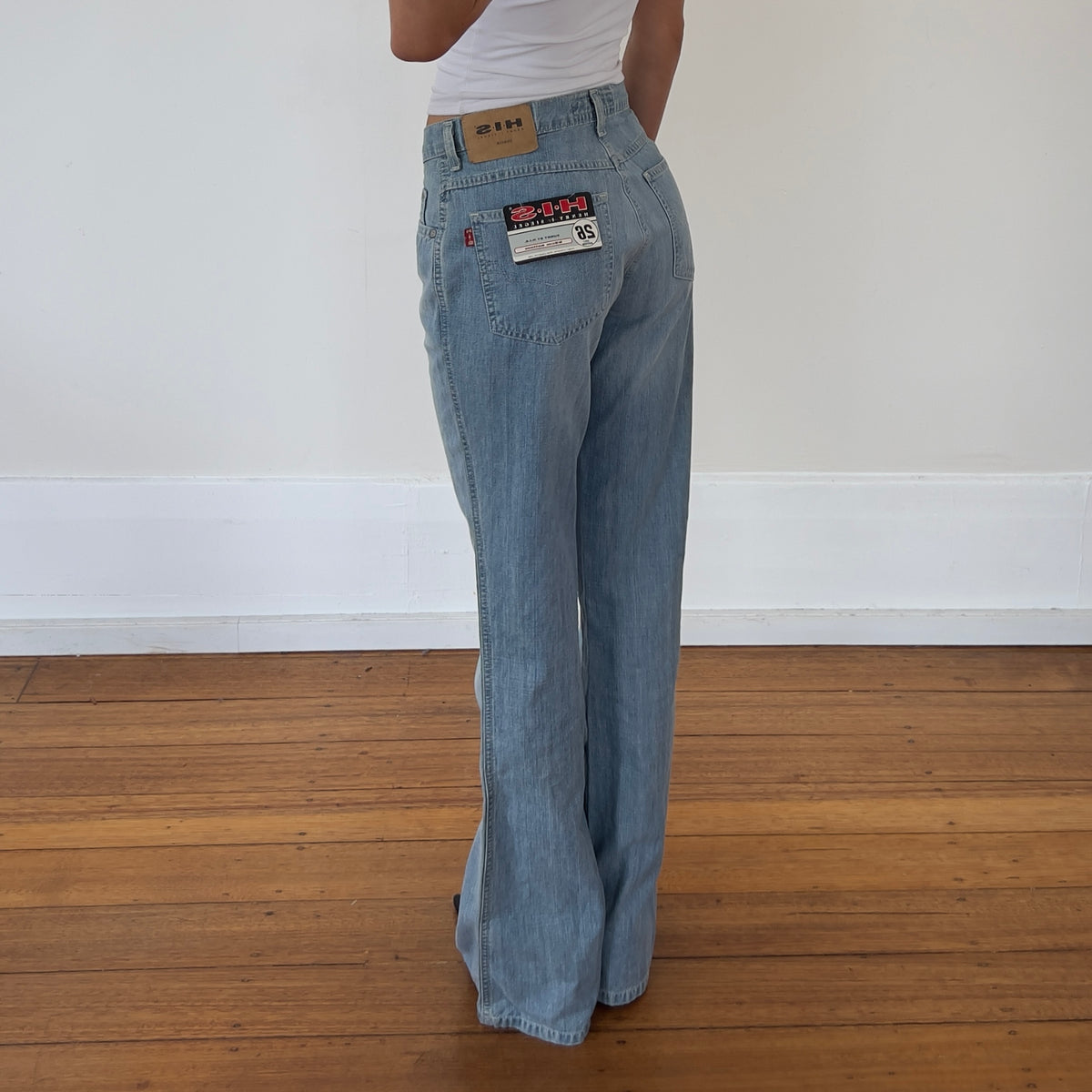 light denim flared jeans