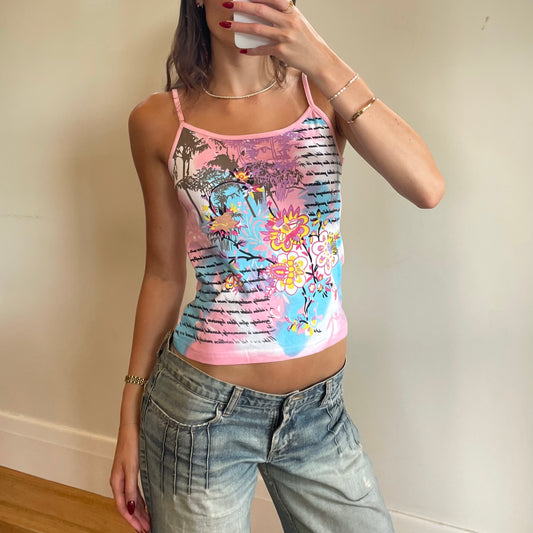 y2k colourful graphic cami