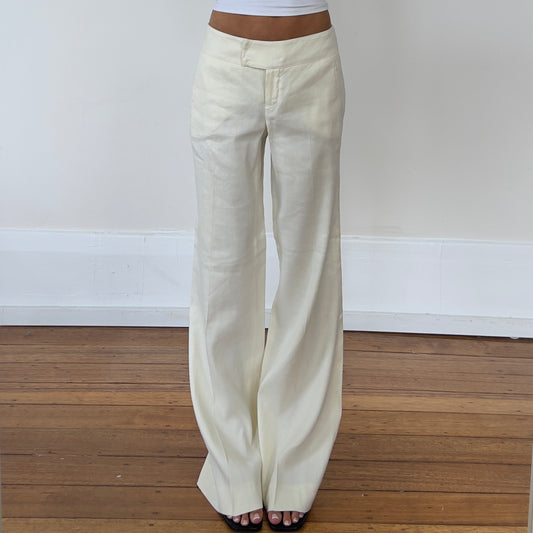 cream wide leg pants