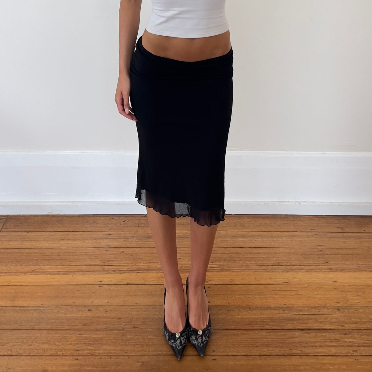 black midi skirt