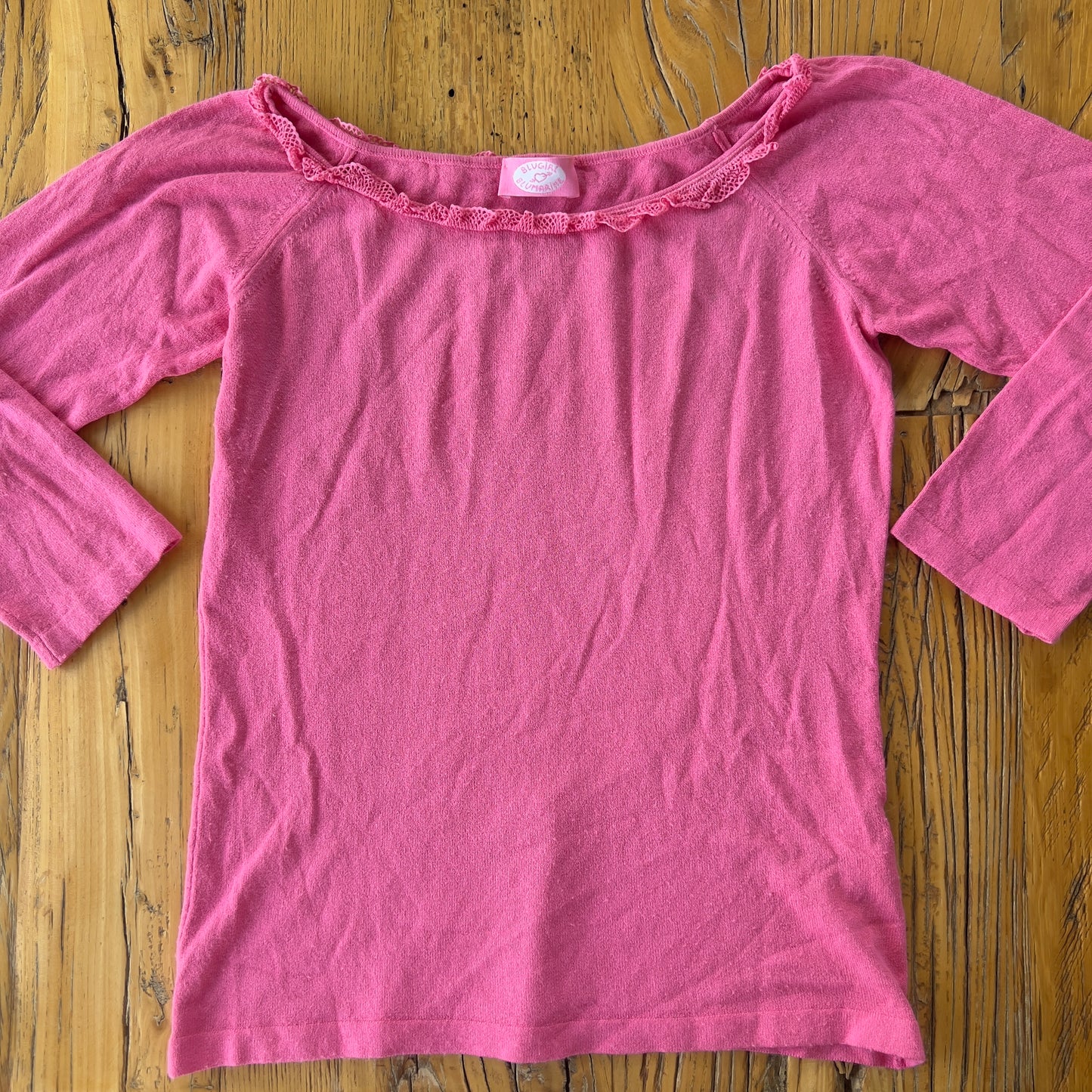 Blumarine pink 3/4 sleeve top