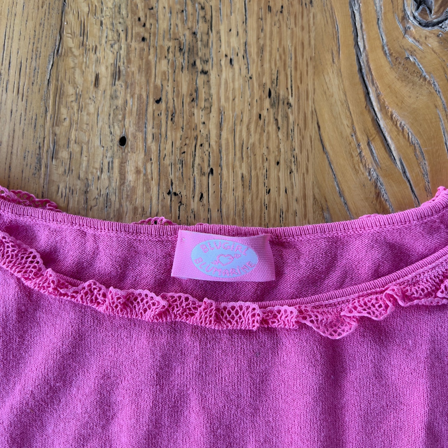 Blumarine pink 3/4 sleeve top