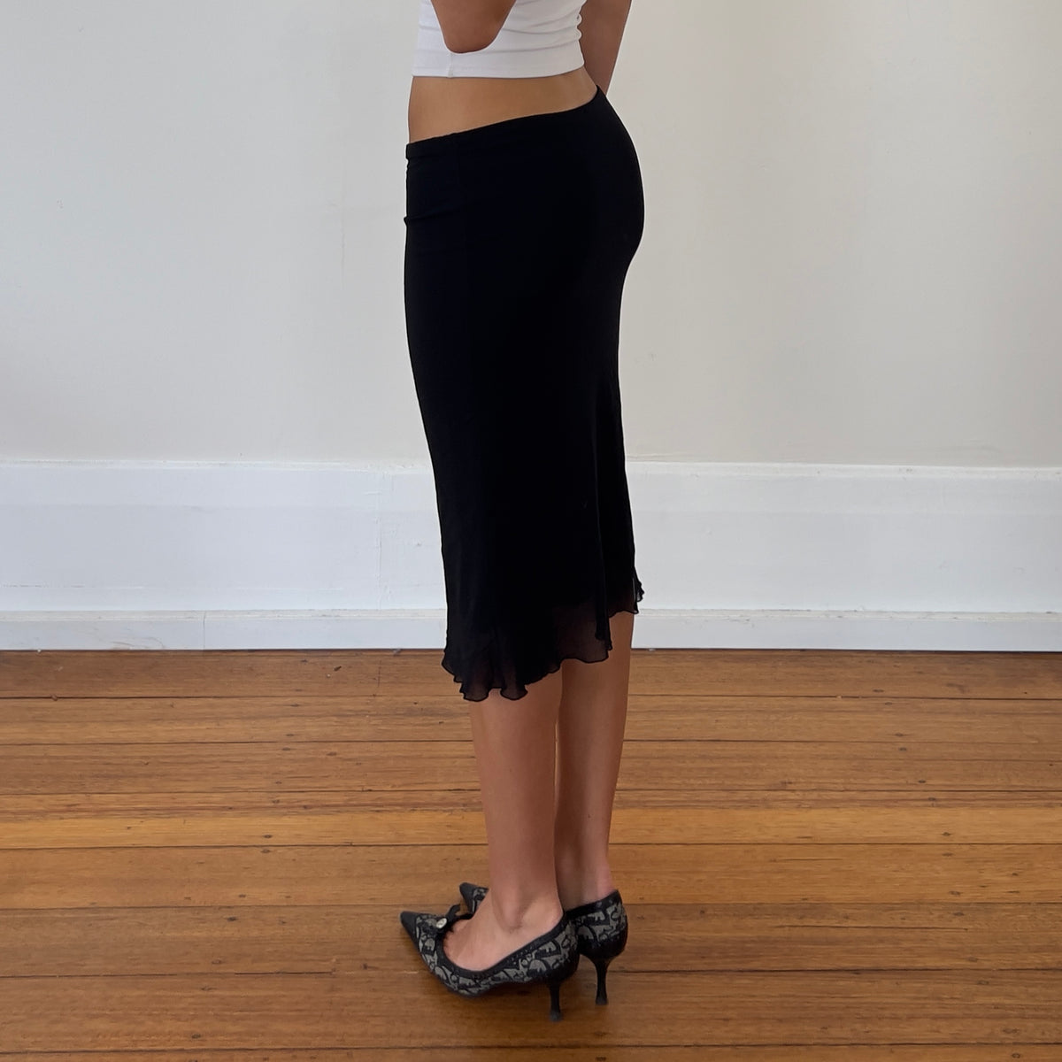black midi skirt