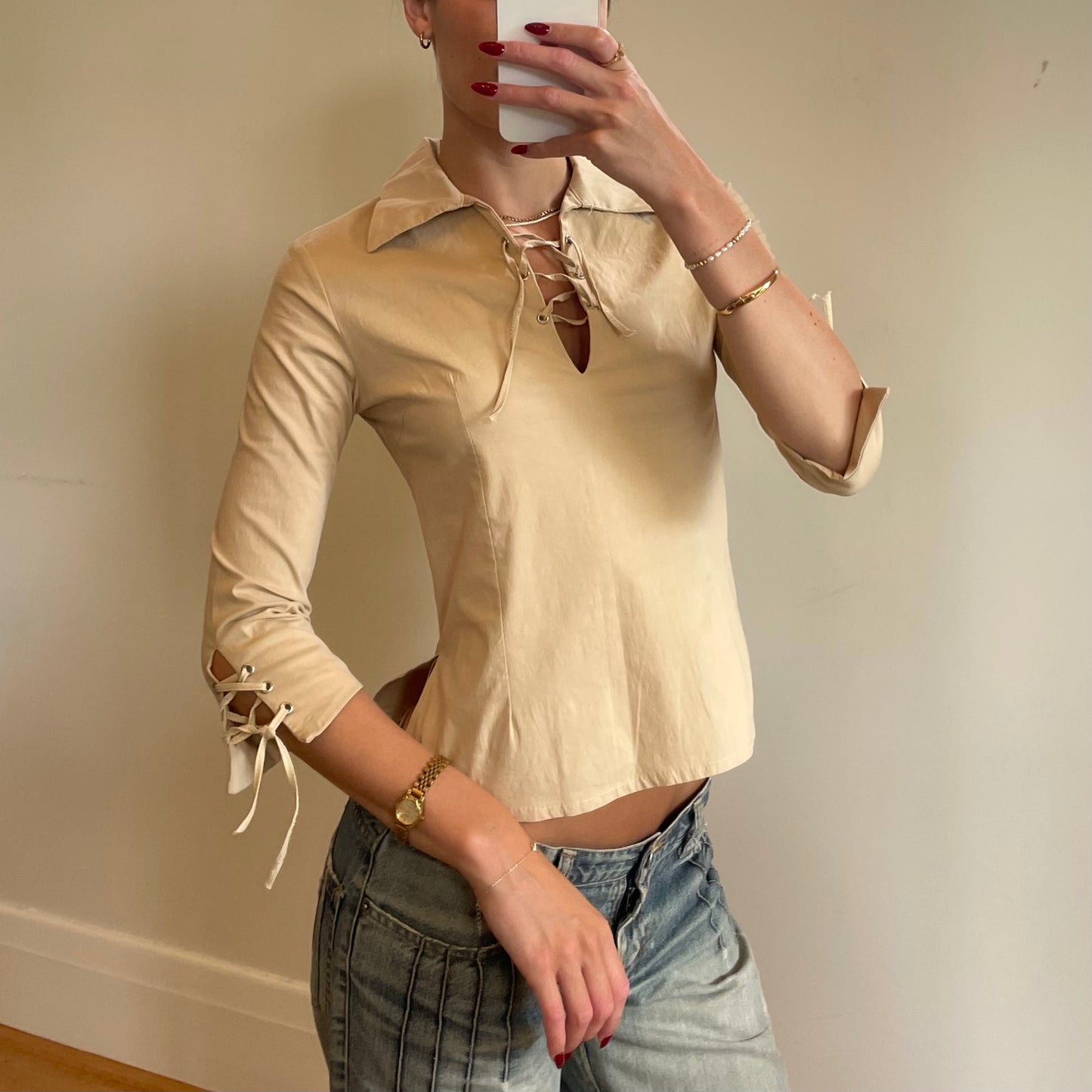 90s 3/4 sleeve shirt