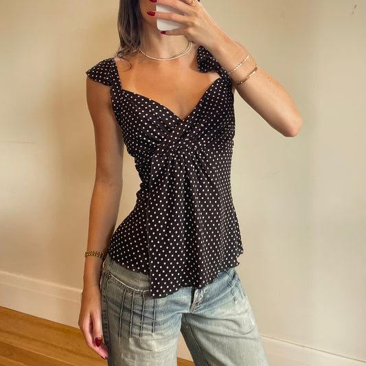 vintage polka dot top