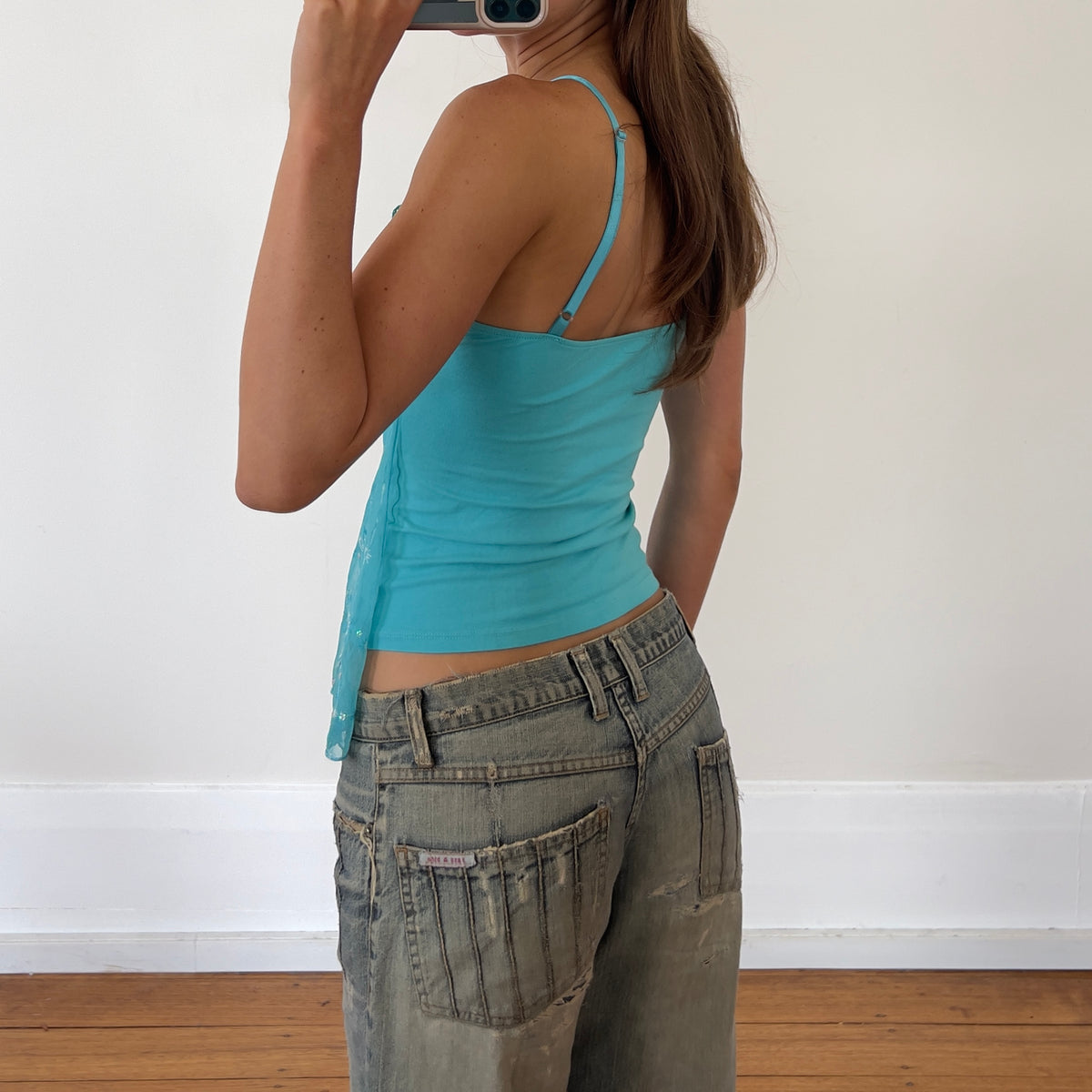 aqua lace cami