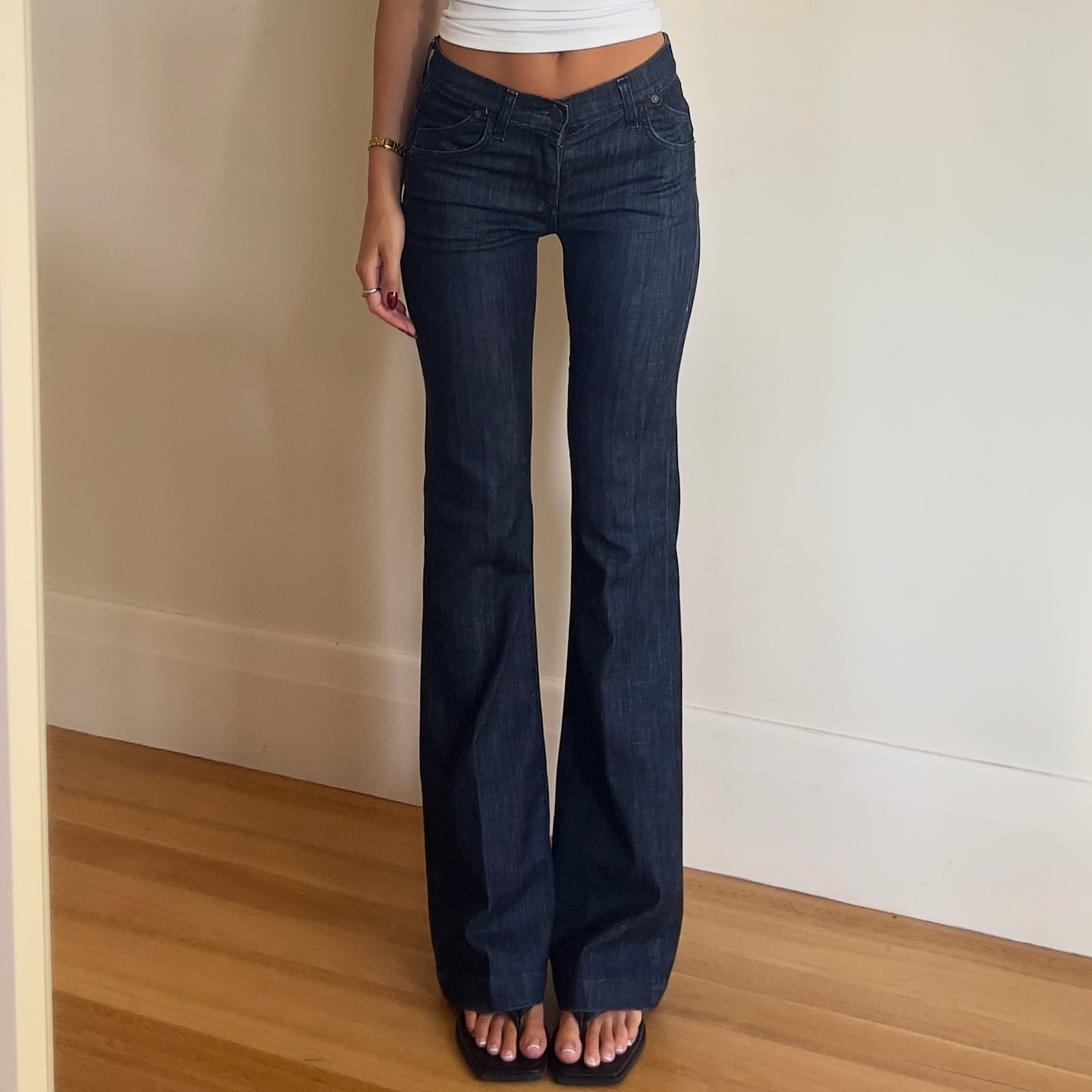 dark denim flare jeans