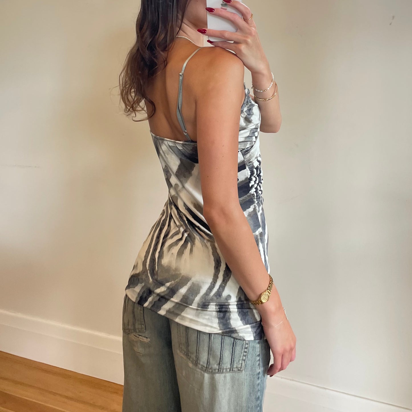 vintage printed tunic top