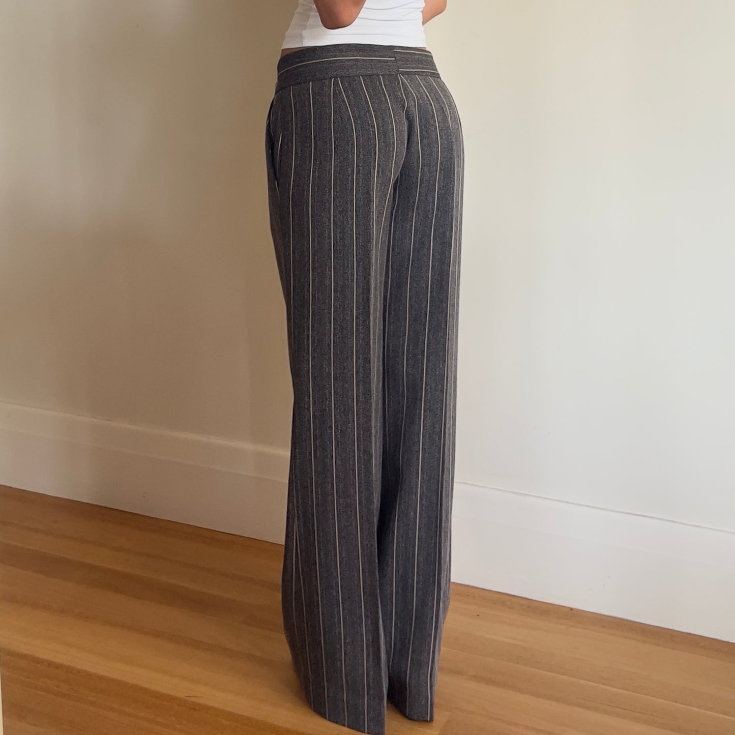 90s grey pinstripe trousers